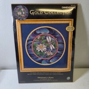 Gold Collection‎ Dragonfly Pond Cross Stitch Kit Vintage Dimensions 35167 2005
